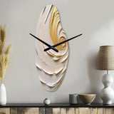 Gold Eternal Swirl IV - Asymmetric Metal Wall Clock