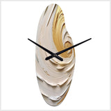 Gold Eternal Swirl IV - Asymmetric Metal Wall Clock