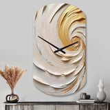 Gold Eternal Swirl IV - Asymmetric Metal Wall Clock