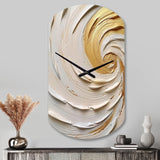 Gold Eternal Swirl IV - Asymmetric Metal Wall Clock