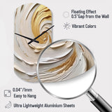 Gold Eternal Swirl IV - Asymmetric Metal Wall Clock