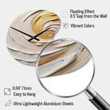 Gold Eternal Swirl IV - Asymmetric Metal Wall Clock