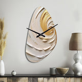 Gold Eternal Swirl IV - Asymmetric Metal Wall Clock