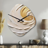 Gold Eternal Swirl IV - Asymmetric Metal Wall Clock