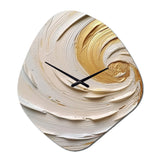 Gold Eternal Swirl IV - Asymmetric Metal Wall Clock