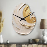 Gold Eternal Swirl IV - Asymmetric Metal Wall Clock