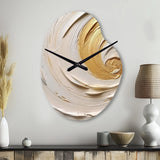 Gold Eternal Swirl IV - Asymmetric Metal Wall Clock