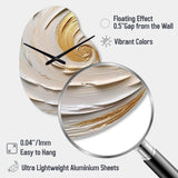 Gold Eternal Swirl IV - Asymmetric Metal Wall Clock