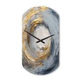 Gold and Blue Vibrant Spirals IV - Asymmetric Metal Wall Clock