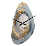 Gold and Blue Vibrant Spirals IV - Asymmetric Metal Wall Clock