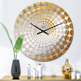 Gold Cream Infinite Swirls IV - Abstract Metal Wall Clock