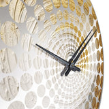 Gold Cream Infinite Swirls IV - Abstract Metal Wall Clock