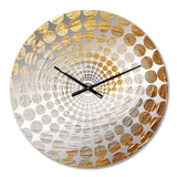 Gold Cream Infinite Swirls IV - Abstract Metal Wall Clock