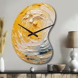 Yellow Cream Spiral Harmony - Asymmetric Metal Wall Clock