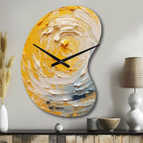 Yellow Cream Spiral Harmony - Asymmetric Metal Wall Clock