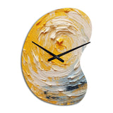 Yellow Cream Spiral Harmony - Asymmetric Metal Wall Clock