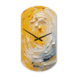Yellow Cream Spiral Harmony - Asymmetric Metal Wall Clock