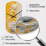 Yellow Cream Spiral Harmony - Asymmetric Metal Wall Clock