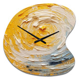 Yellow Cream Spiral Harmony - Asymmetric Metal Wall Clock