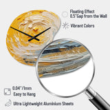 Yellow Cream Spiral Harmony - Asymmetric Metal Wall Clock