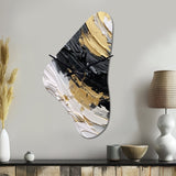 Gold Black Spiral Illusions II - Asymmetric Metal Wall Clock