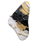 Gold Black Spiral Illusions II - Asymmetric Metal Wall Clock