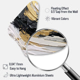 Gold Black Spiral Illusions II - Asymmetric Metal Wall Clock