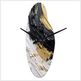 Gold Black Spiral Illusions II - Asymmetric Metal Wall Clock