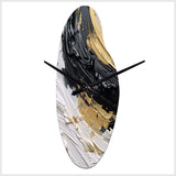 Gold Black Spiral Illusions II - Asymmetric Metal Wall Clock