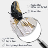 Gold Black Spiral Illusions II - Asymmetric Metal Wall Clock