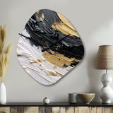 Gold Black Spiral Illusions II - Asymmetric Metal Wall Clock