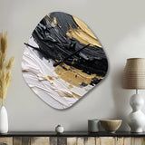 Gold Black Spiral Illusions II - Asymmetric Metal Wall Clock