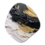 Gold Black Spiral Illusions II - Asymmetric Metal Wall Clock