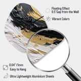 Gold Black Spiral Illusions II - Asymmetric Metal Wall Clock