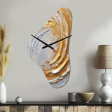 Gold and Cream Enchanted Whirls II - Asymmetric Metal Wall Clock
