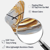 Gold and Cream Enchanted Whirls II - Asymmetric Metal Wall Clock