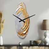 Gold and Cream Enchanted Whirls II - Asymmetric Metal Wall Clock