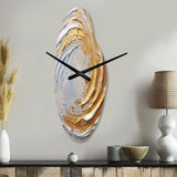 Gold and Cream Enchanted Whirls II - Asymmetric Metal Wall Clock