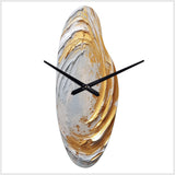 Gold and Cream Enchanted Whirls II - Asymmetric Metal Wall Clock