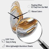 Gold and Cream Enchanted Whirls II - Asymmetric Metal Wall Clock