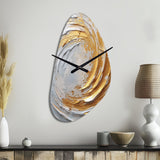 Gold and Cream Enchanted Whirls II - Asymmetric Metal Wall Clock