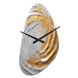 Gold and Cream Enchanted Whirls II - Asymmetric Metal Wall Clock