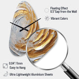 Gold and Cream Enchanted Whirls II - Asymmetric Metal Wall Clock