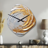 Gold and Cream Enchanted Whirls II - Asymmetric Metal Wall Clock