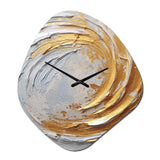 Gold and Cream Enchanted Whirls II - Asymmetric Metal Wall Clock