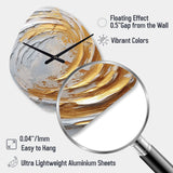 Gold and Cream Enchanted Whirls II - Asymmetric Metal Wall Clock