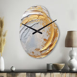 Gold and Cream Enchanted Whirls II - Asymmetric Metal Wall Clock