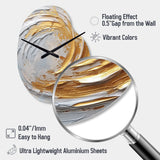 Gold and Cream Enchanted Whirls II - Asymmetric Metal Wall Clock