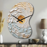 Gold and Cream Enchanted Whirls III - Asymmetric Metal Wall Clock