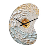 Gold and Cream Enchanted Whirls III - Asymmetric Metal Wall Clock